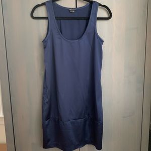 Theory Blue Scoop Neck Silk Sleeveless Dress Sz 2